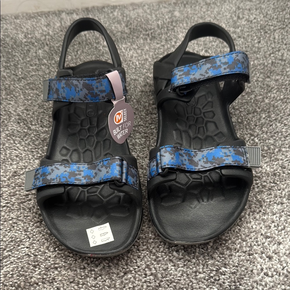 Merrell Kids Black and Blue waterproof Sandals